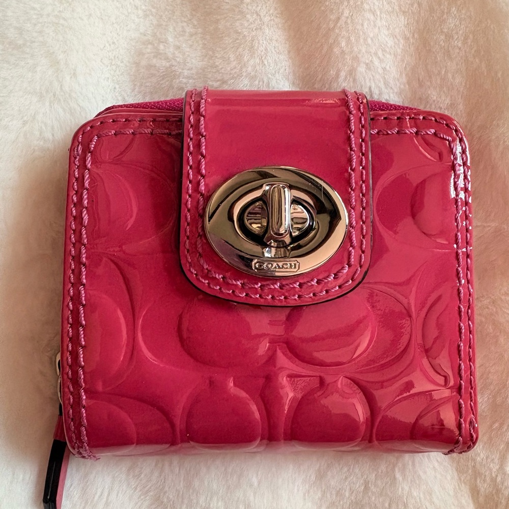 Coach Fuchsia Patent Leather Wallet